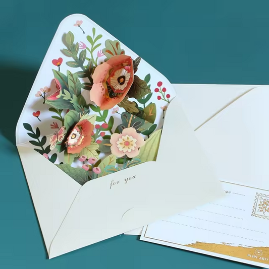 Flourishing Garden - Floral Envelope Pop-Up Card