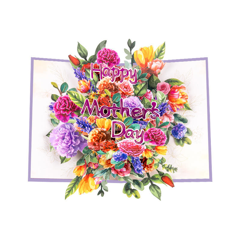 Vibrant Spring Bouquet 3D Mother's Day Pop-Up Card