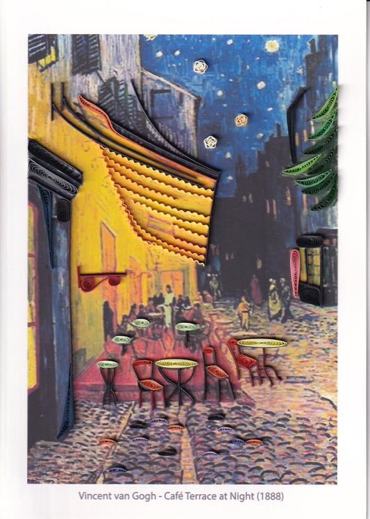 Café Terrace at Night - Vincent Van Gogh - Large Quilling Card