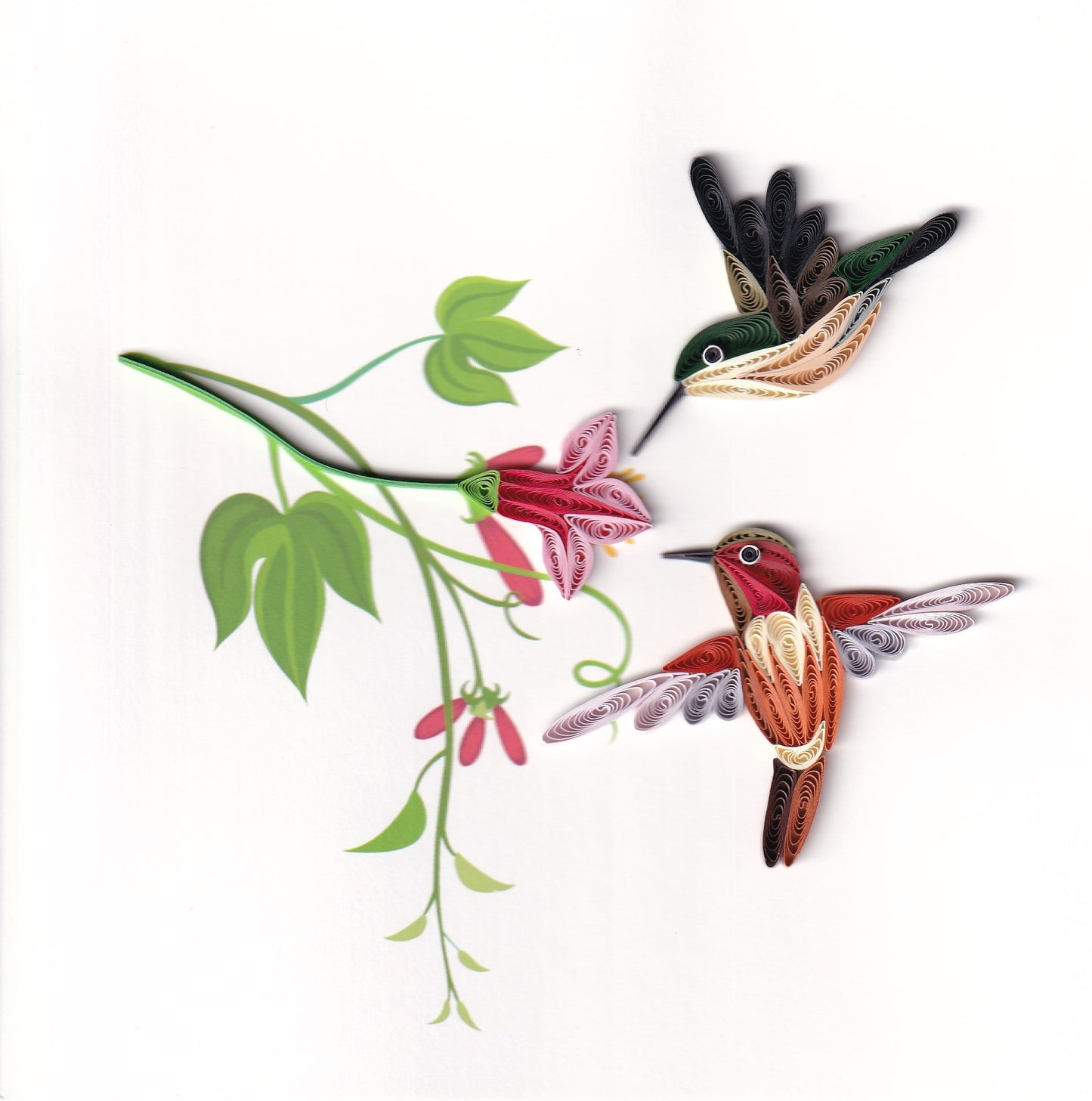 Two Hummingbirds Quilling Card