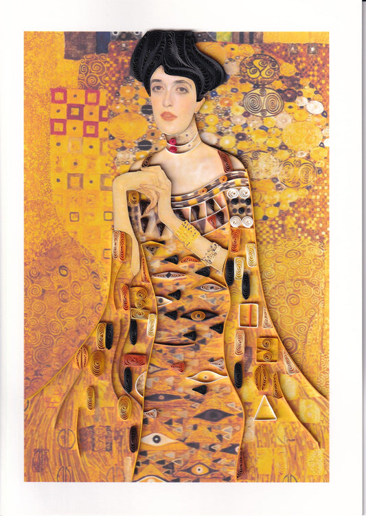 The Lady in Gold - Gustav Klimt - Large Quilling Card