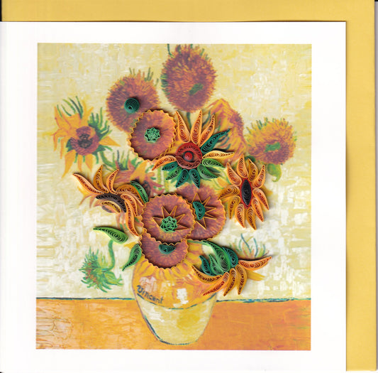 Van Gogh, Sunflowers Quilling Card