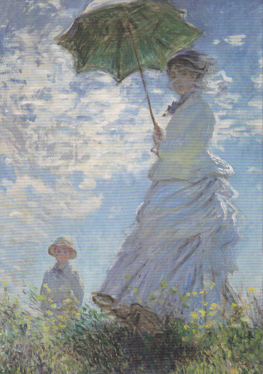 Monet - Woman with a Parasol - Blank Note Card