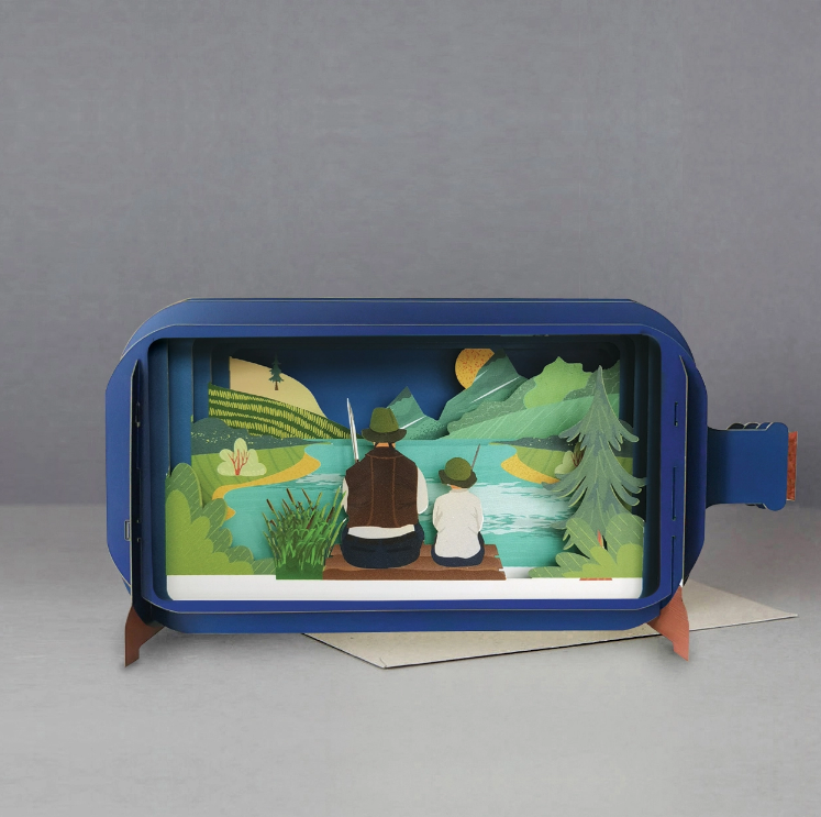 Message in a Bottle - Dock Fishing Pop-Up Card