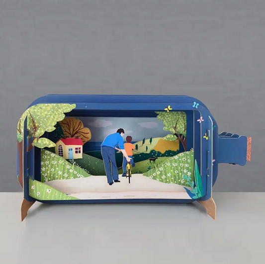 Message in a Bottle - Riding a Bike with Dad Pop-Up Card
