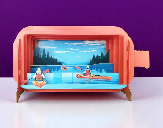Message in a Bottle - Kayaks Pop-Up Card