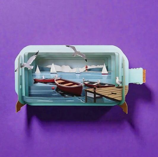 Message in a Bottle - Seaside Harbor Serenity Pop-Up Card