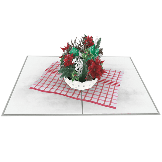 Holiday Floral Basket Pop-Up Card