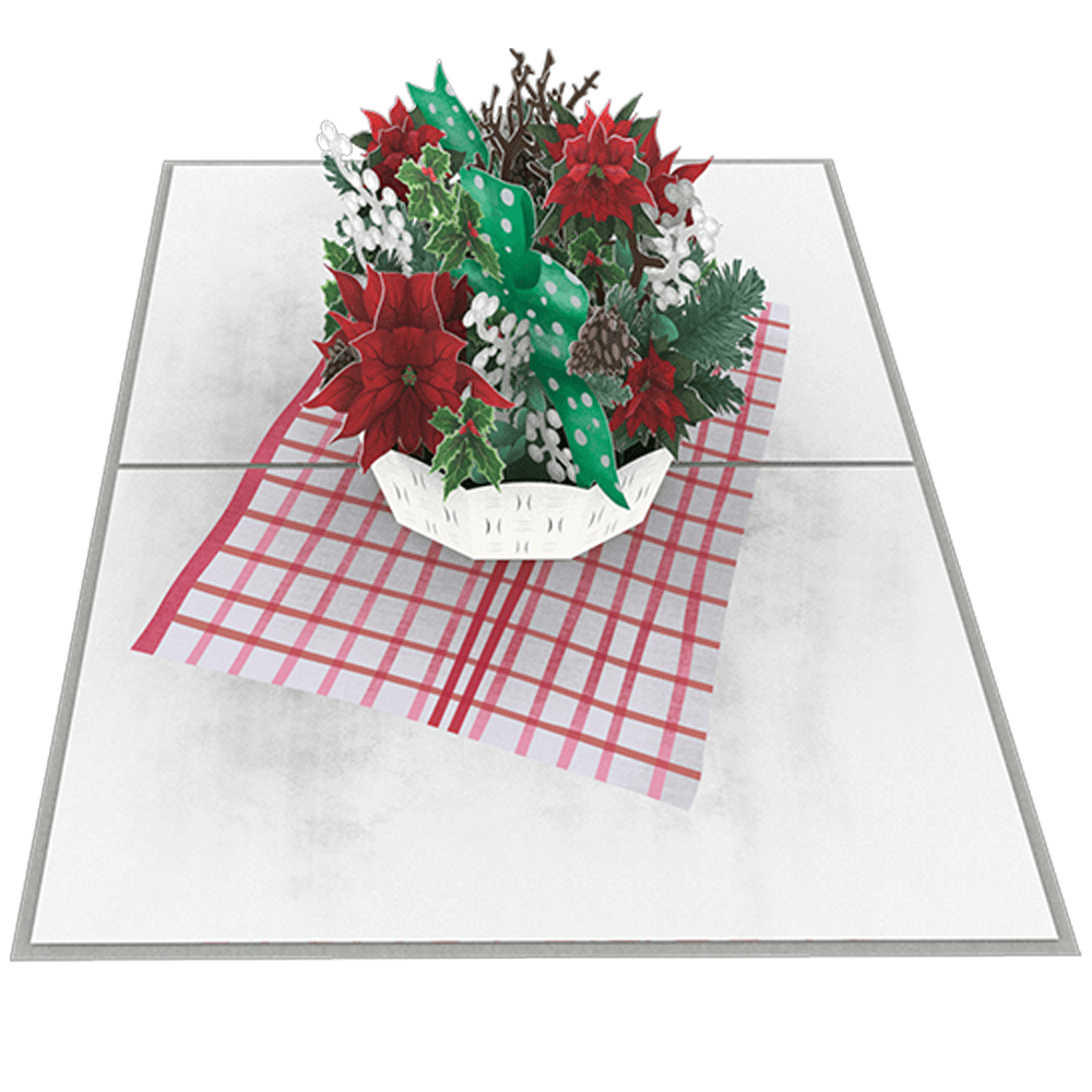 Holiday Floral Basket Pop-Up Card