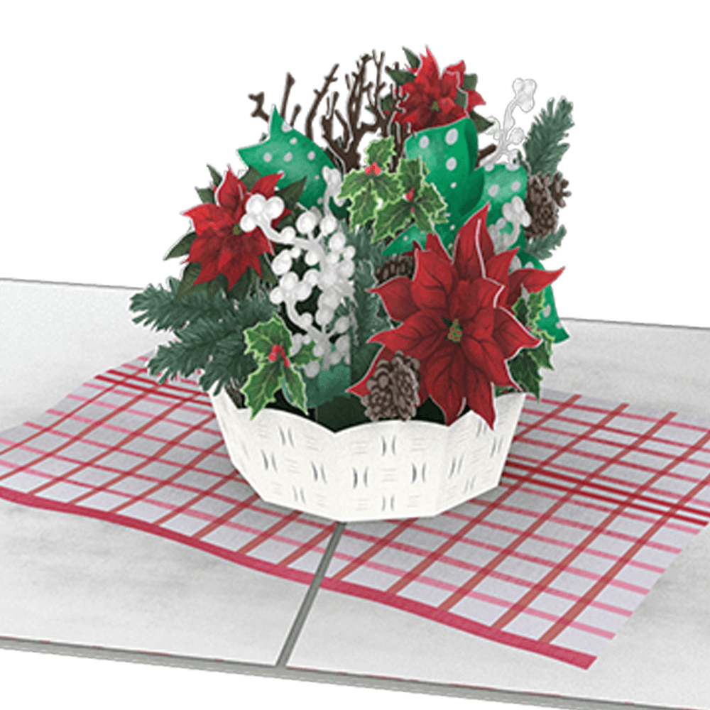 Holiday Floral Basket Pop-Up Card