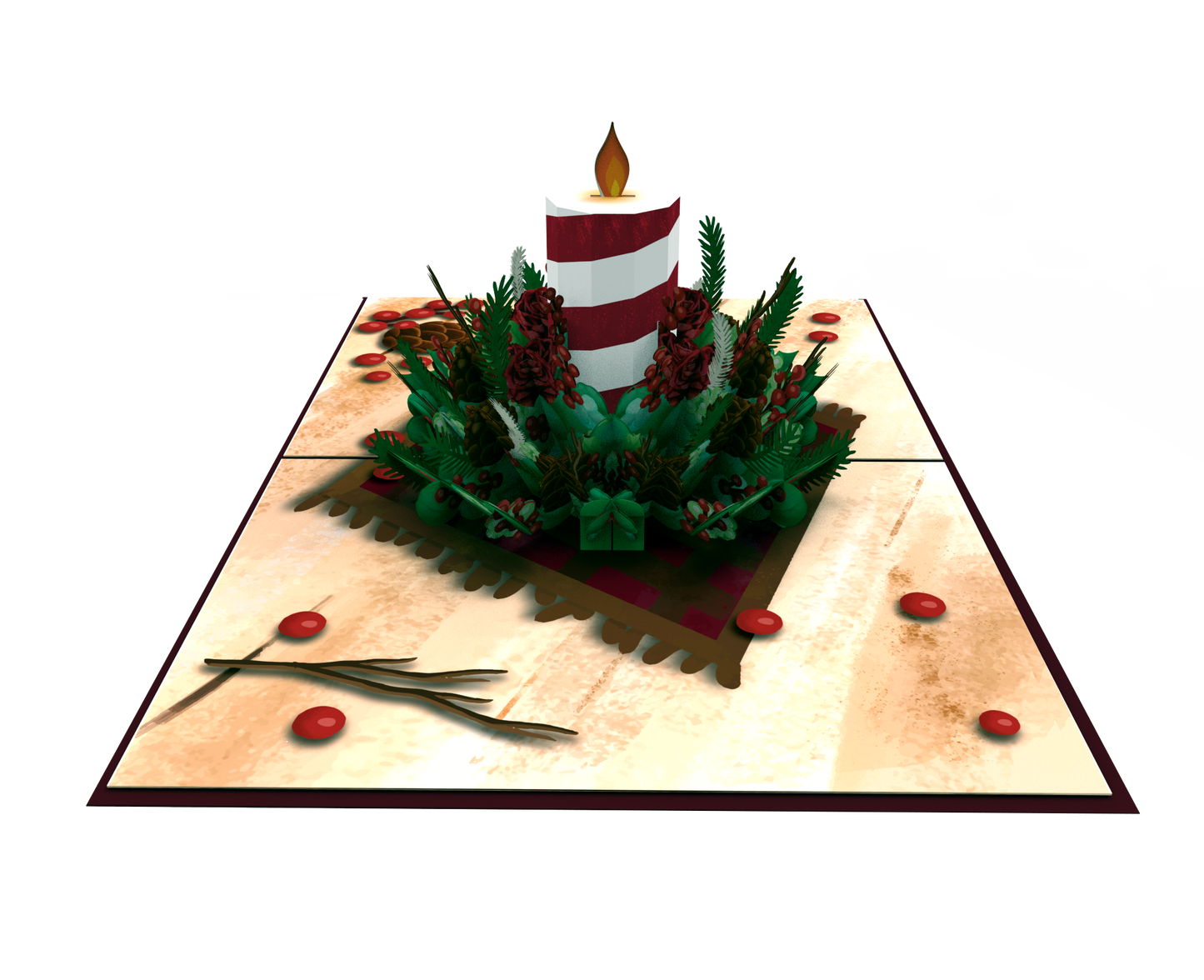 Holiday Candle Pop-Up Card