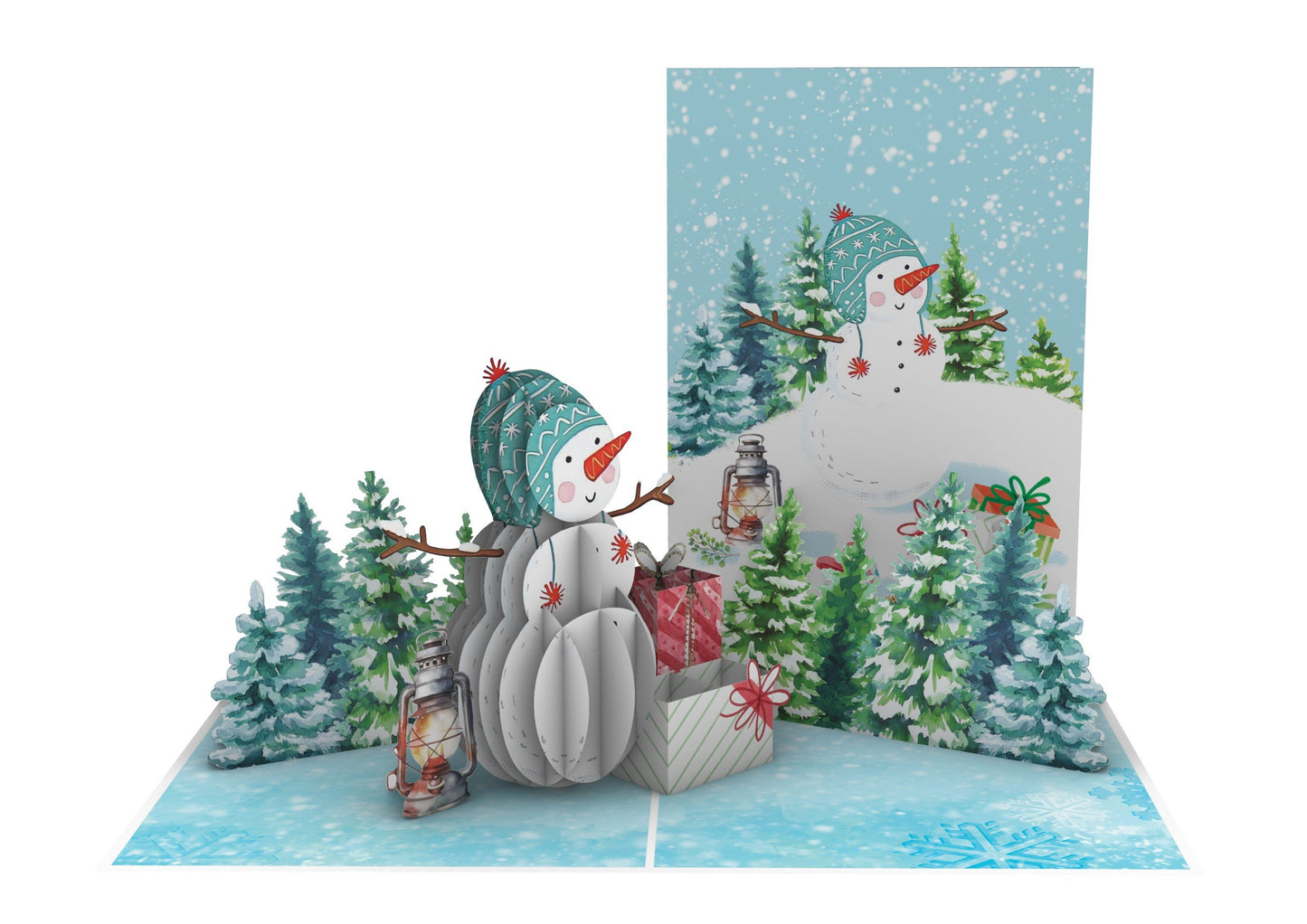 Snowman with Gifts Pop-Up Card