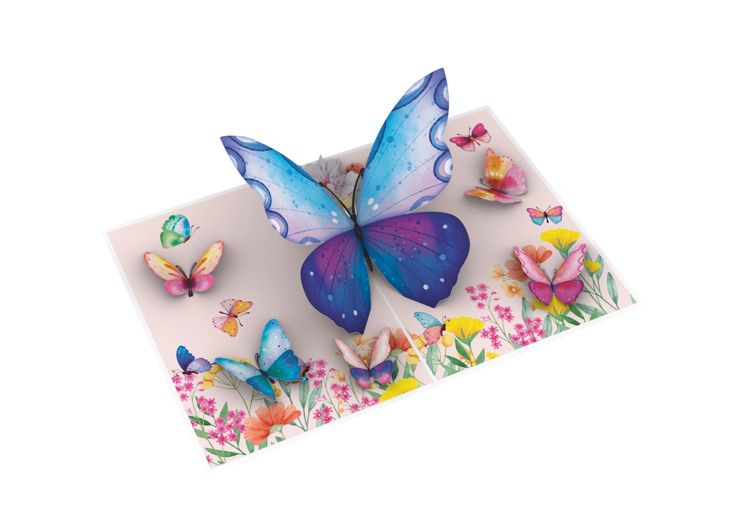 Butterflies in Wildflowers Pop-Up Card