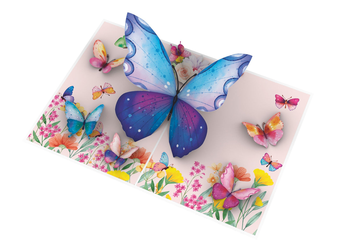Butterflies in Wildflowers Pop-Up Card