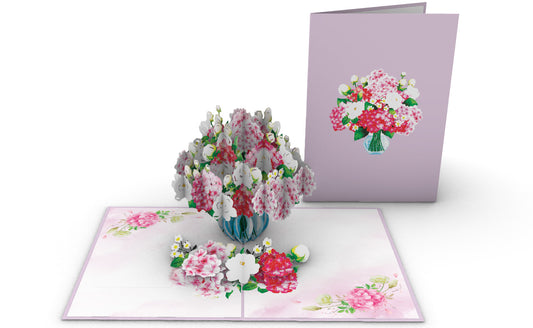 Pink Hydrangeas Pop-Up Card
