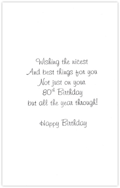 On Your 80th Birthday Card