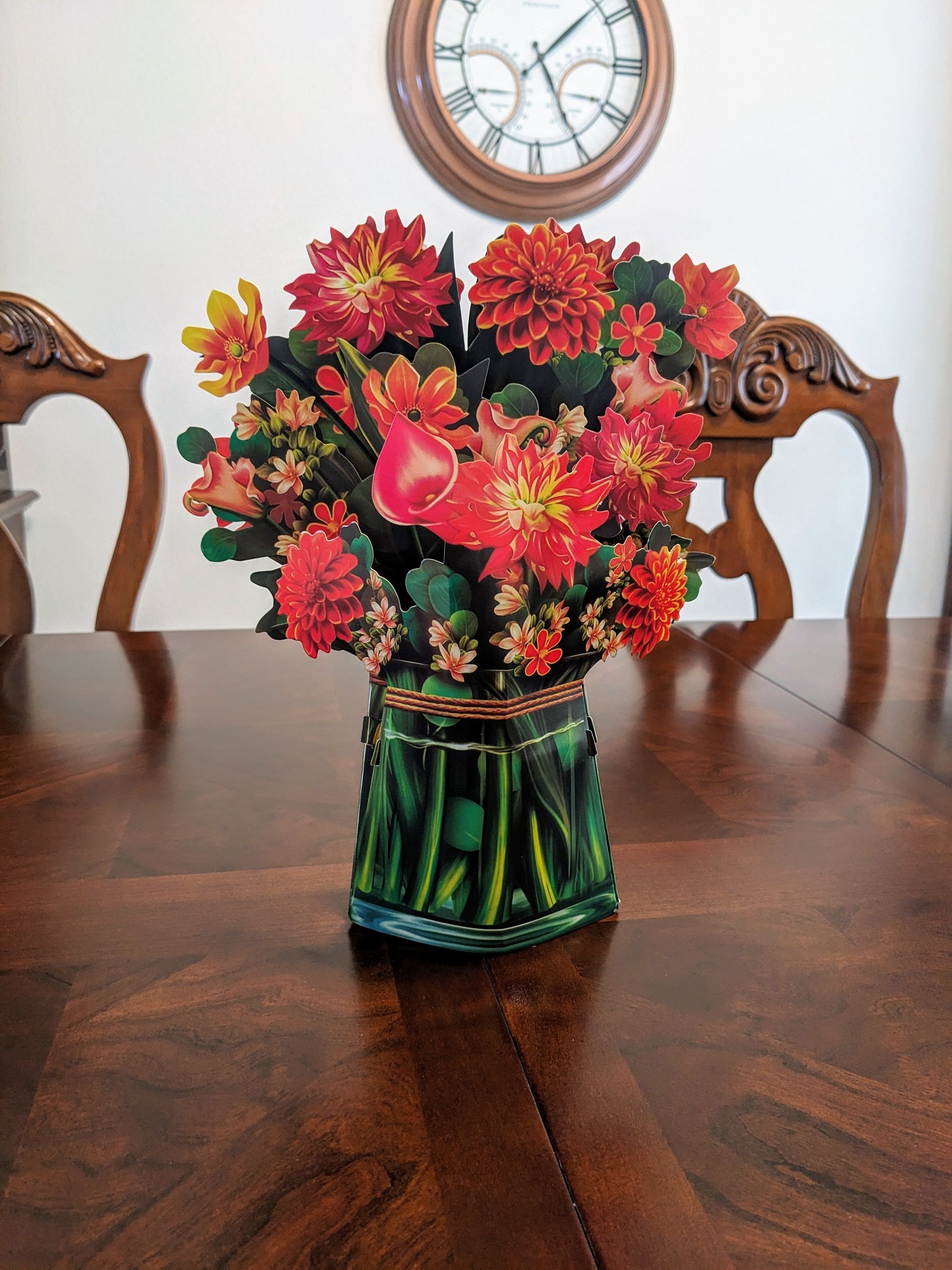 Royal Dahlia Flower Arrangement -3D Pop-Up Floral Bouquet