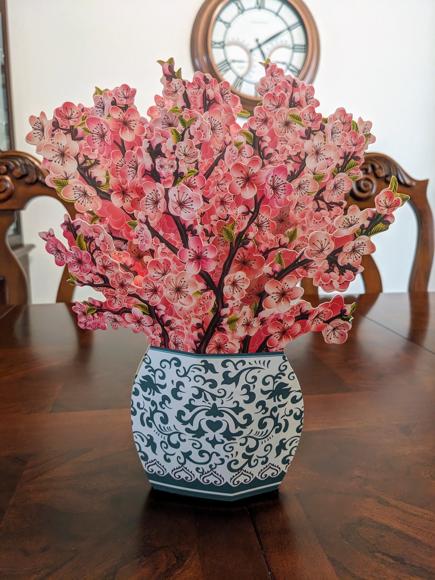 Cherry Blossoms in Vase - 3D Pop-Up Floral Bouquet