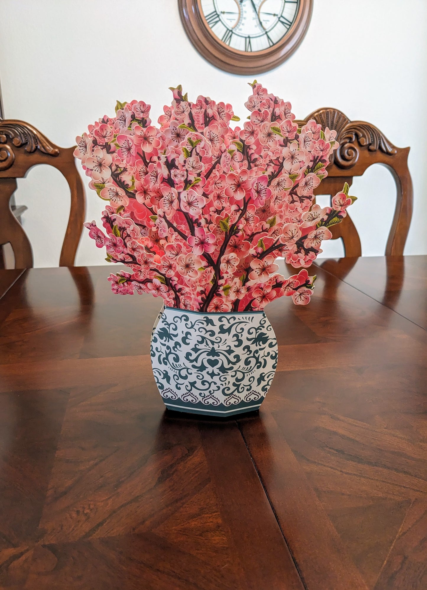 Cherry Blossoms in Vase - 3D Pop-Up Floral Bouquet