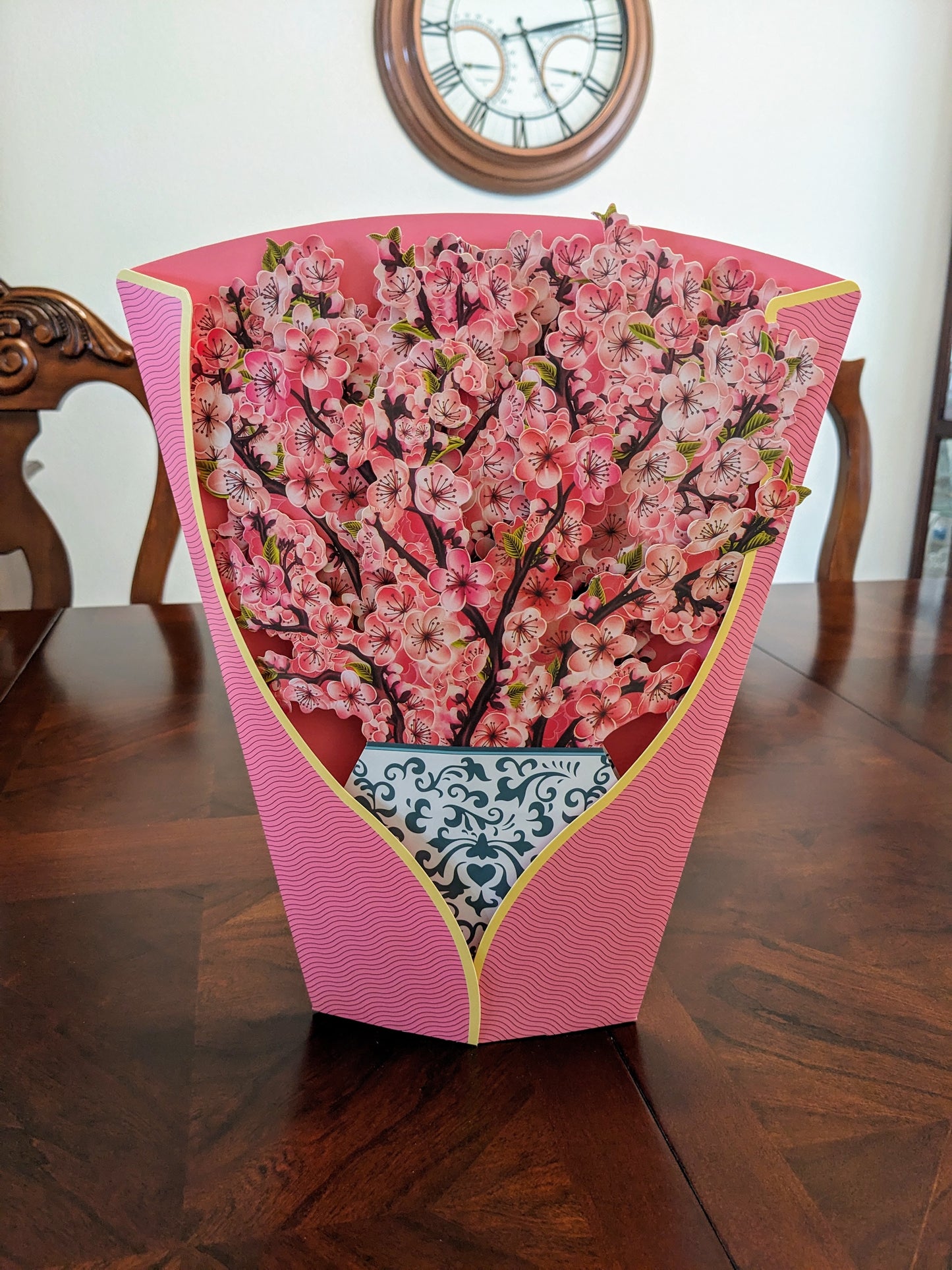 Cherry Blossoms in Vase - 3D Pop-Up Floral Bouquet