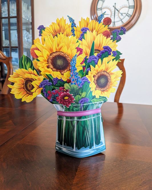 Sunflower Arrangement -3D Pop-Up Floral Bouquet