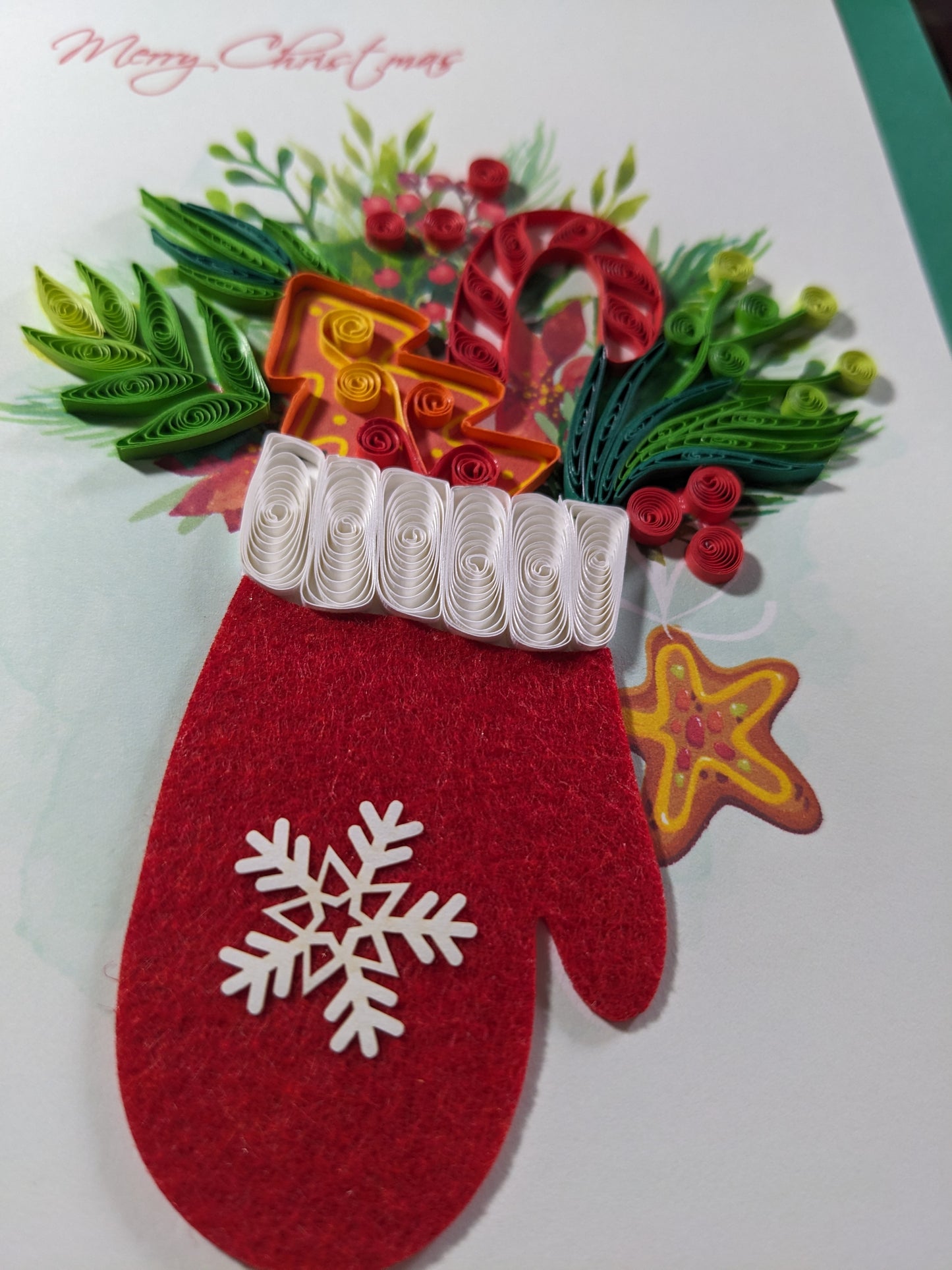 Merry Christmas Mitten Quilling Card