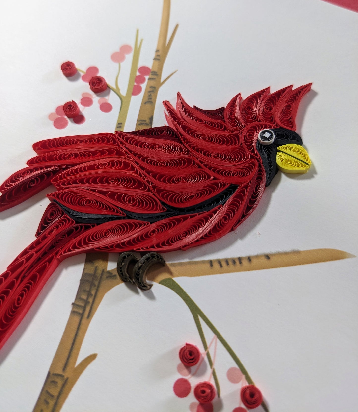 Season's Greetings Cardinal Quilling Card