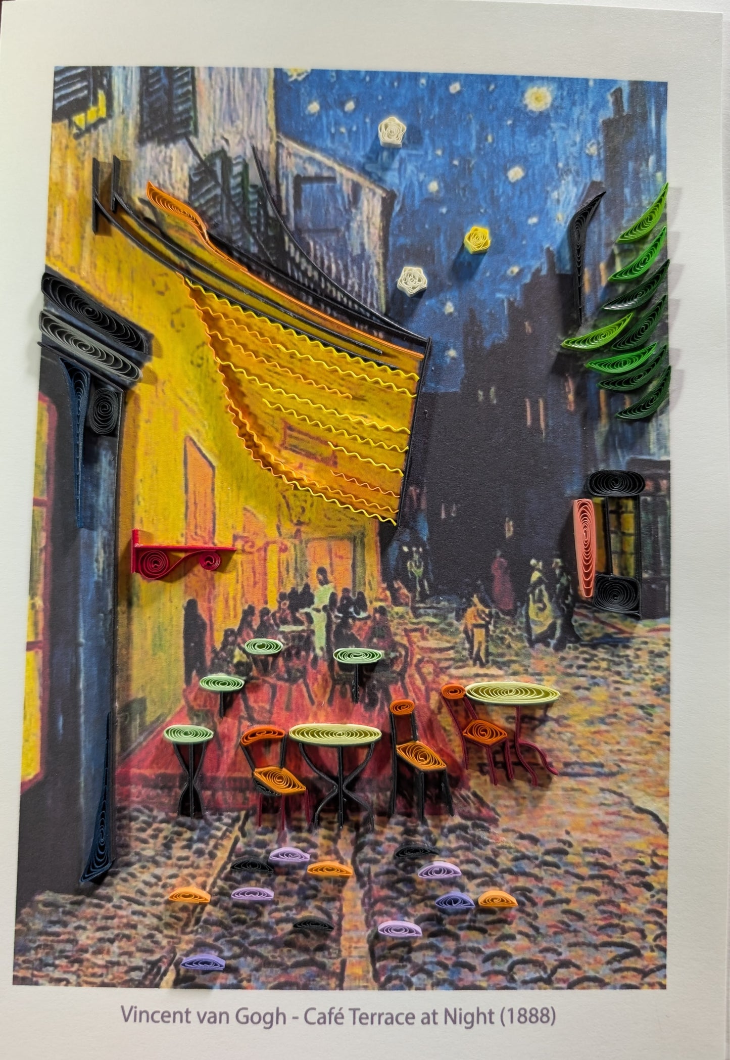Café Terrace at Night - Vincent Van Gogh - Large Quilling Card