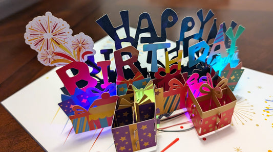 The Birthday Blockbuster - Lights and Sound Pop-Up Card
