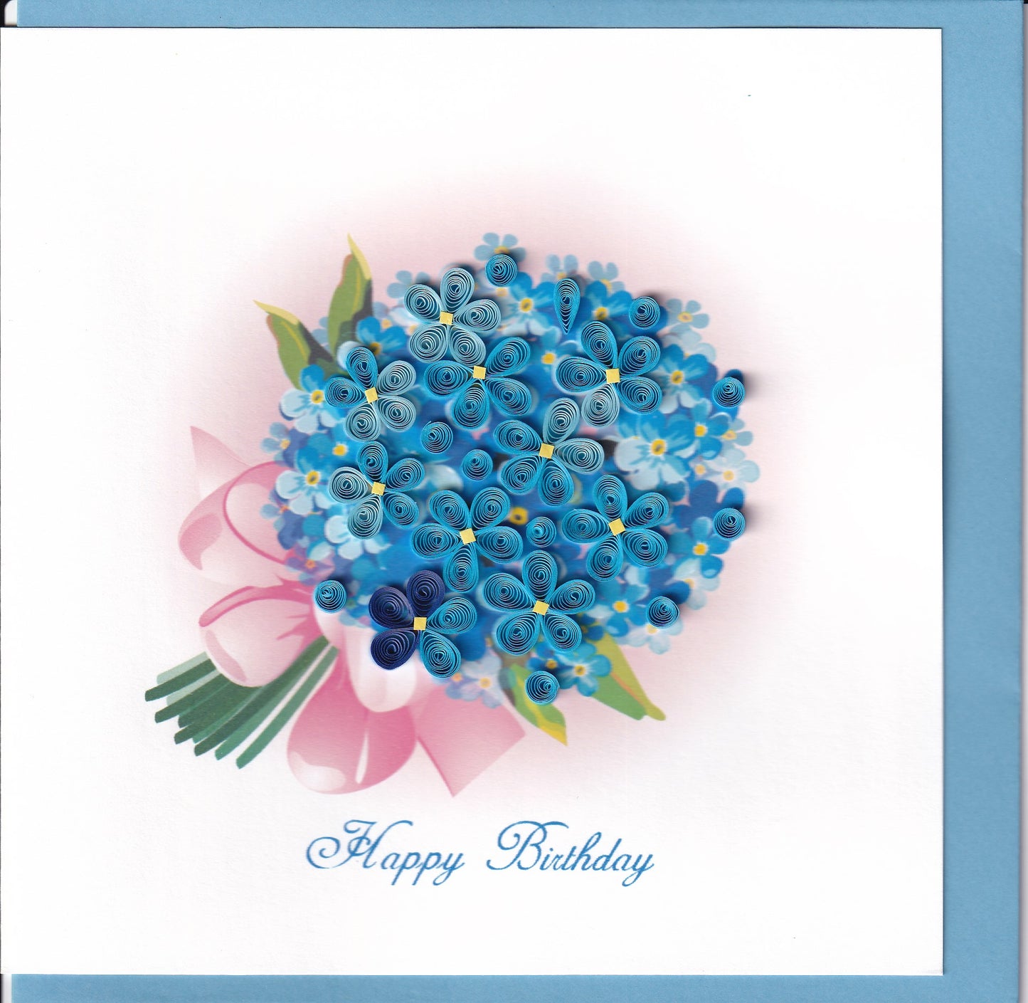 Birthday Blue Bouquet Quilling Card
