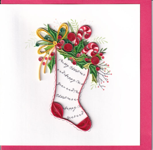 Christmas Stocking Quilling Card