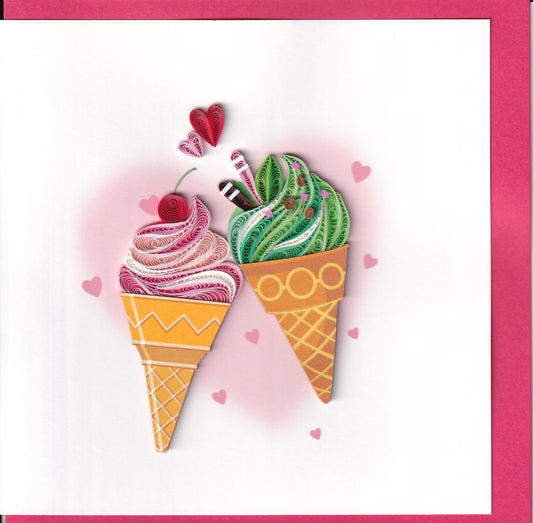 Ice Cream Cones Quilling Card