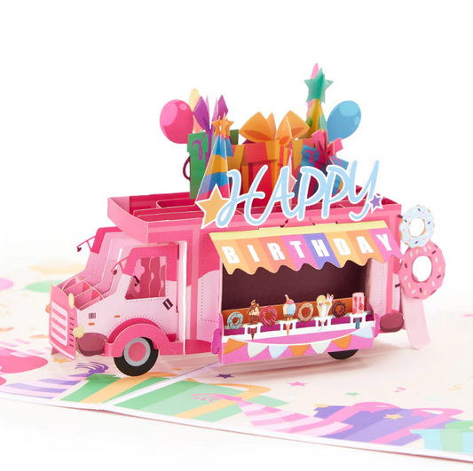 Happy Birthday Doughnut Truck Pop-Up Card
