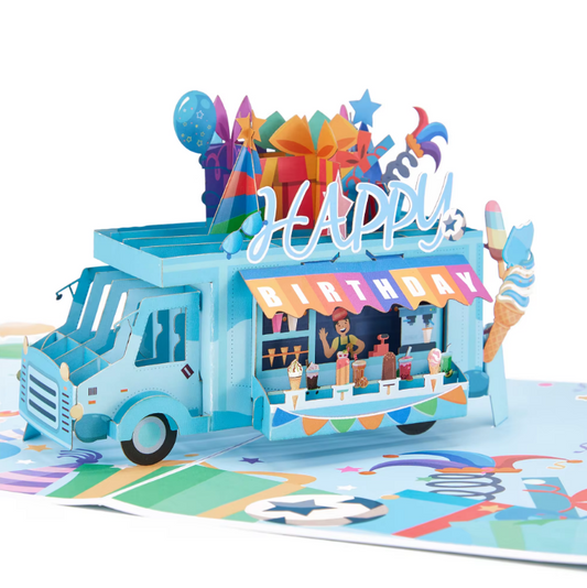 Happy Birthday Ice Cream Truck Pop-up Card