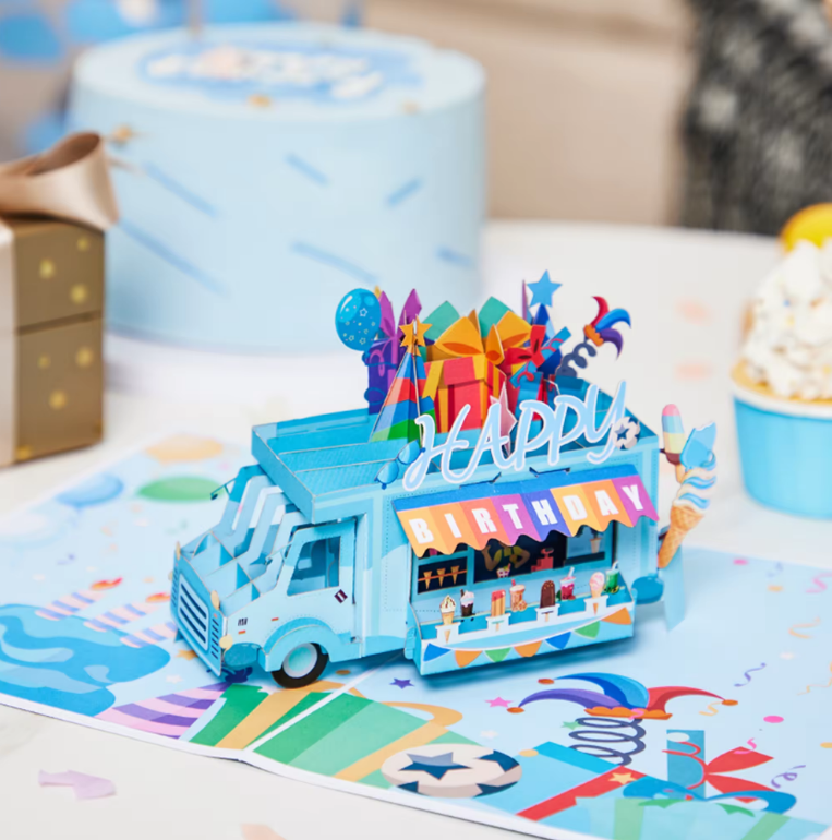 Happy Birthday Ice Cream Truck Pop-up Card