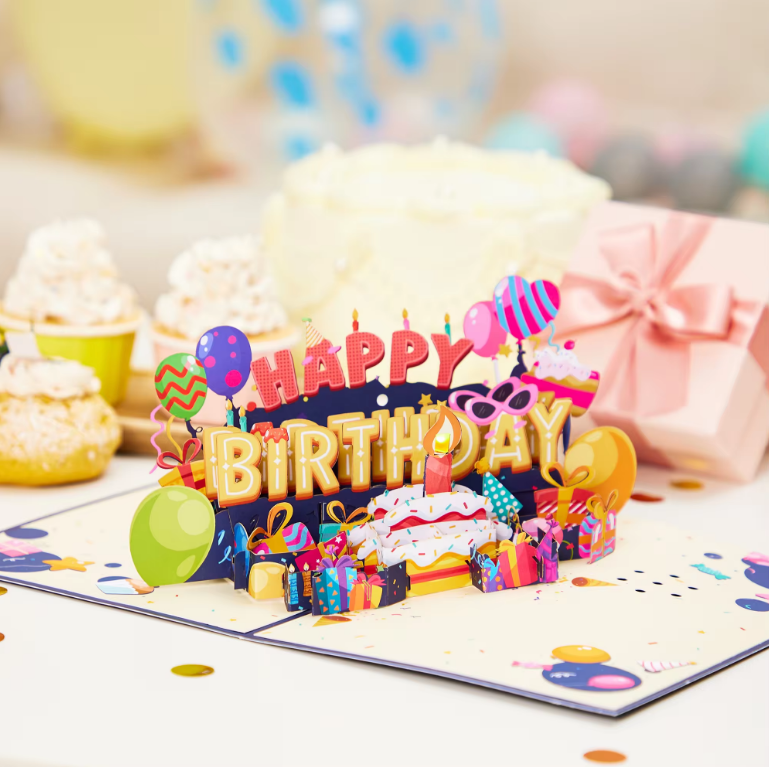 Happy Birthday Party - Lights and Sound Pop-Up Card