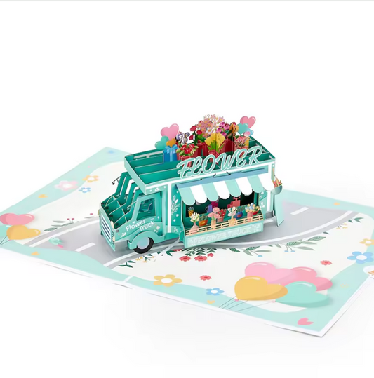 Flower Truck Pop-Up Card