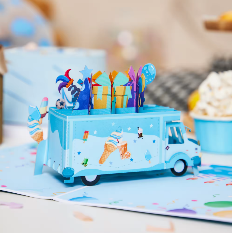 Happy Birthday Ice Cream Truck Pop-up Card