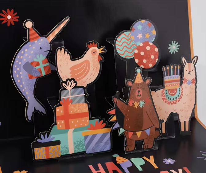 Happy Birthday! Animal Party Pop-Up Card