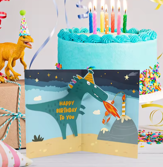 Dinosaur Birthday Pop-Up Card