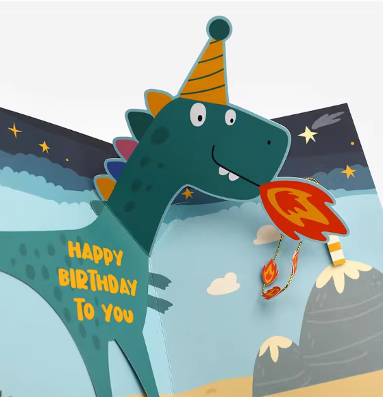 Dinosaur Birthday Pop-Up Card