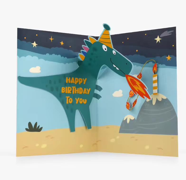 Dinosaur Birthday Pop-Up Card