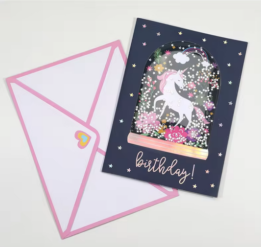 Shake Card - Birthday! Unicorn