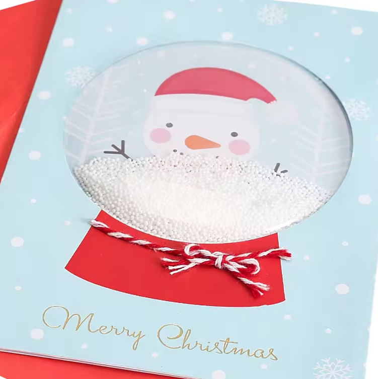 Snow Globe Card - Merry Christmas Snowman