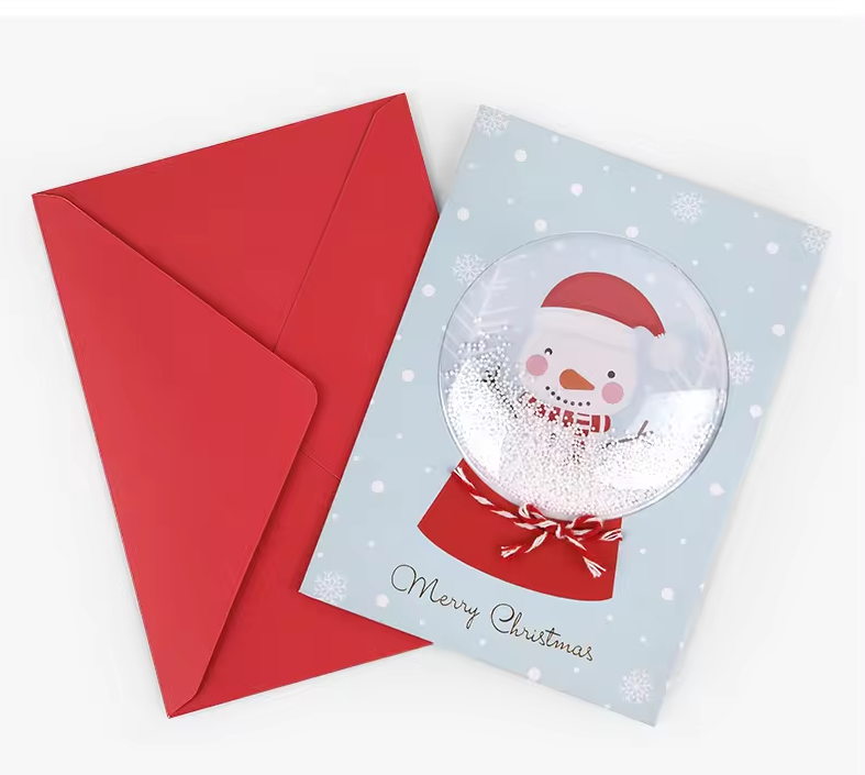 Snow Globe Card - Merry Christmas Snowman