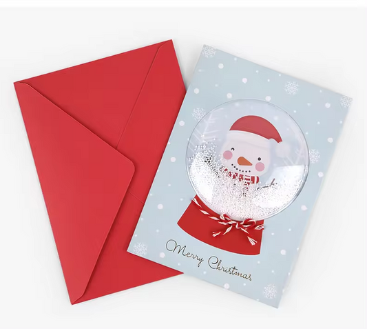 Snow Globe Card - Merry Christmas Snowman