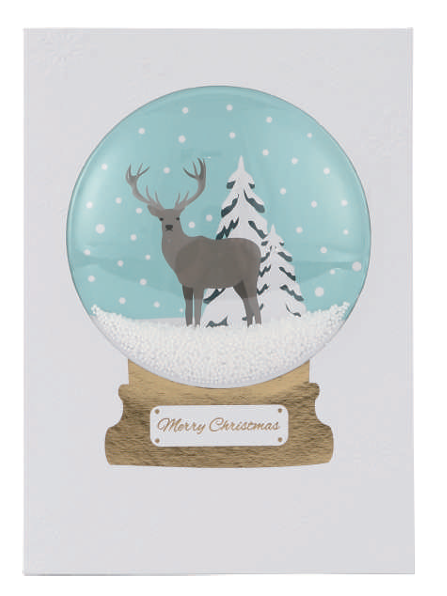 Snow Globe Card - Merry Christmas Deer