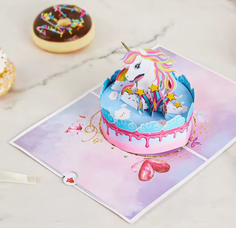 Unicorn Cake Pop-Up Card