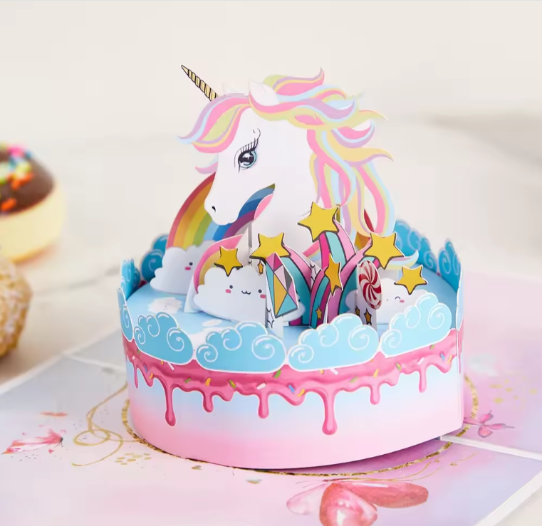 Unicorn Cake Pop-Up Card