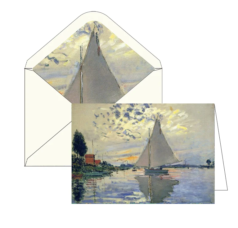 Monet - Voilier au Aetit-Gennevilliers - Blank Note Card